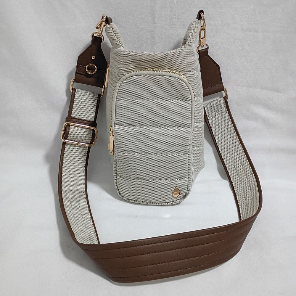 Wanderfull HydroBag Crossbody Beige Canvas with Canvas Vegan Leather Strap